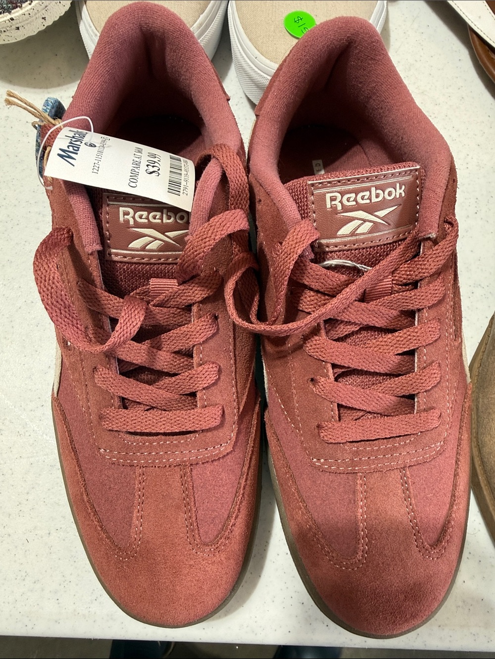 Reebok Men’s Suede Sneakers — Dusty Rose / Mauve